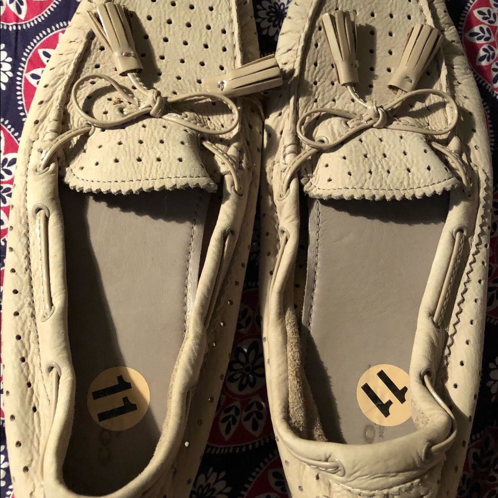 Coach Nadia moccasins (wht) driving bumps - ladies size 11, half off